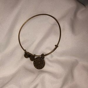 Gold sunflower Alex and ani bangle